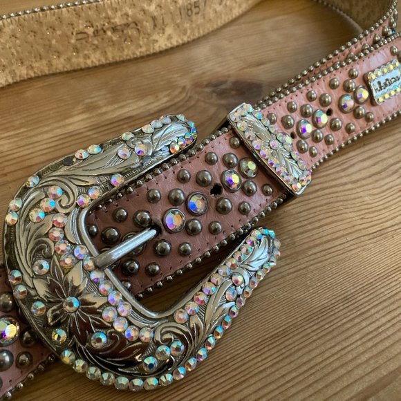 B.B. Simon Western Style Baby Pink Leather Belt main image 11